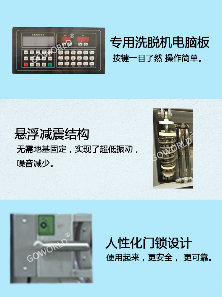 35-50公斤全自动悬浮式洗脱机特点