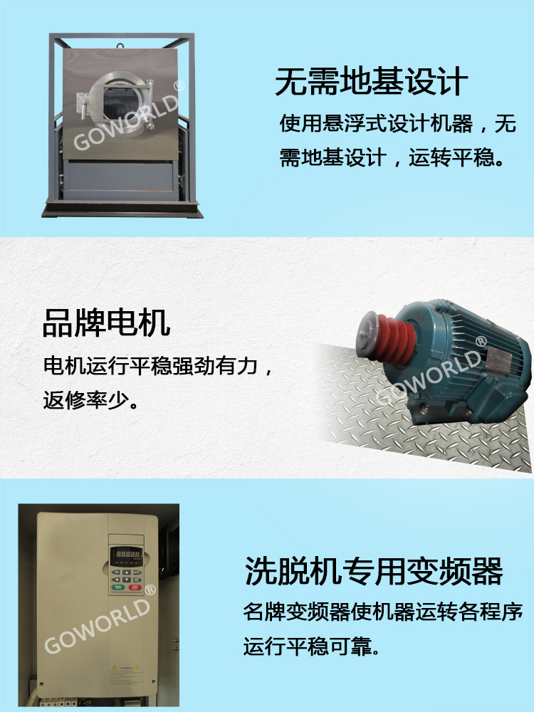 80-150公斤全自动悬浮式洗脱机特点